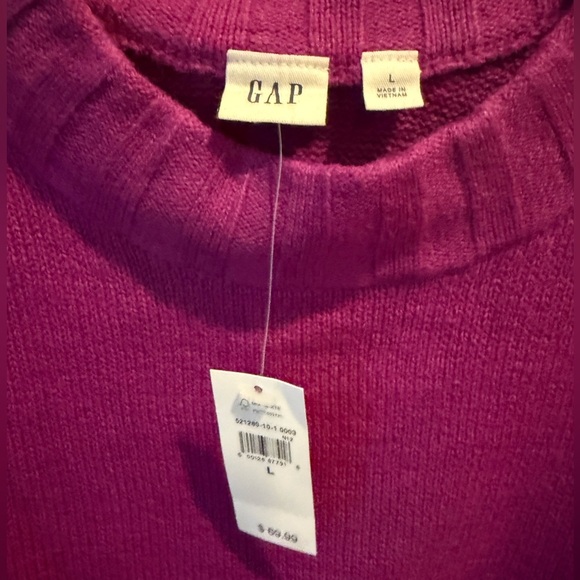 NWT GAP Vibrant Purple Ribbed Mock Neck Like Sweater SZ L - Picture 7 of 11